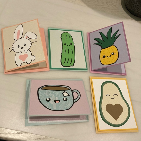 Hand Crafted Office Handmade Thank You Cards With Kawaii Style